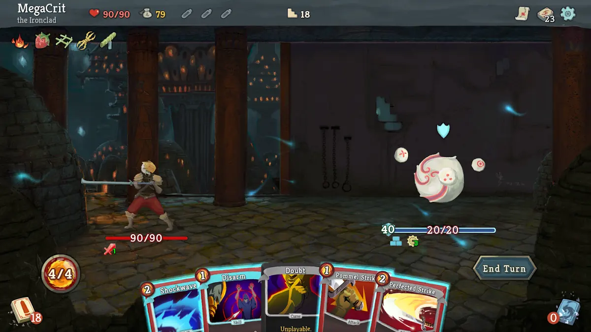 Výběr odměny po souboji ve hře Slay the Spire